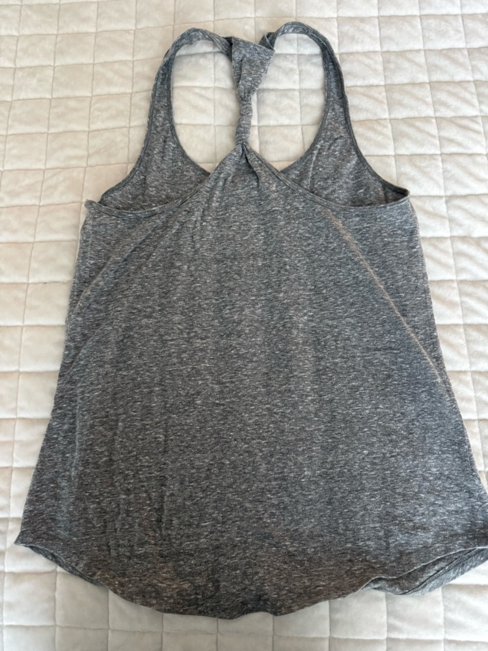 Women’s Grey Knot-Back Racerback Tank Top - Picture 2 of 2